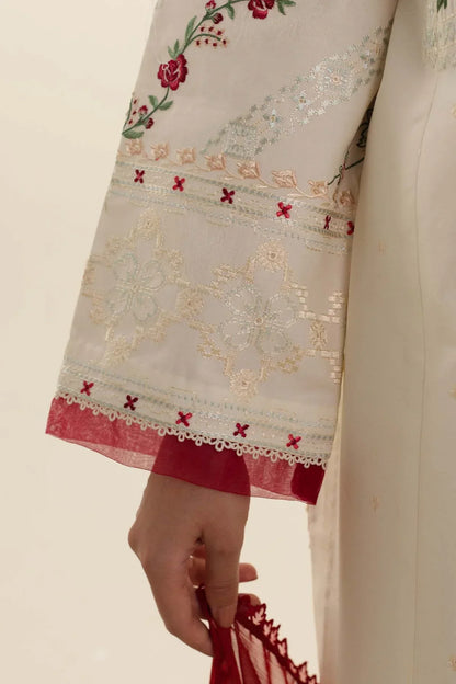 Lawn 3PC  Embroidered Shirt With Printed Dupatta-494