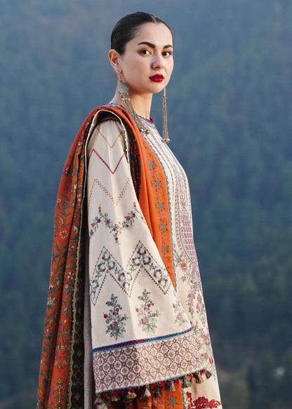 Lawn-3PC Embroidered Shirt with Digital Printed Jacquard Dupatta- 1072