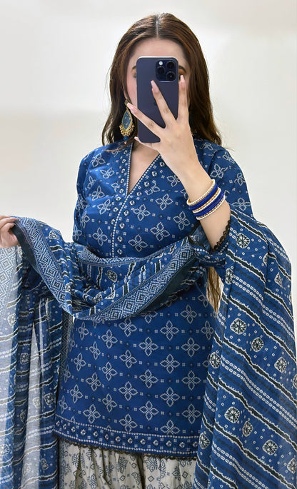 KHADDAR-3PC WITH KHADDAR PRINTED SHIRT & TROUSER-932