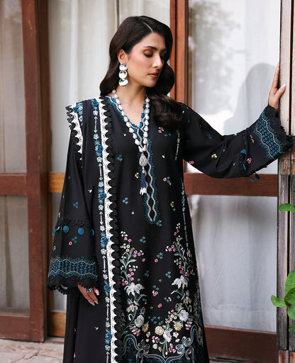 Dhanak-3PC Embroidered Shirt with Dhanak Embroidered Dupatta -3345