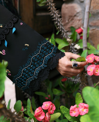 Dhanak-3PC Embroidered Shirt with Dhanak Embroidered Dupatta -3345