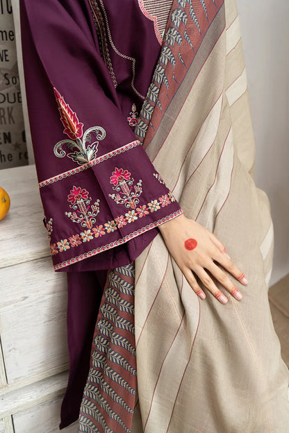 Dhanak 3PC Embroidered With Digital Printed Shawl-180