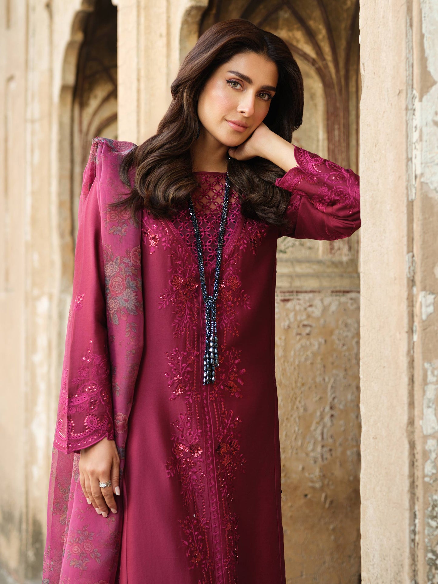 Lawn-3PC Embroidered Shirt with Organza Digital Printed Dupatta-1412