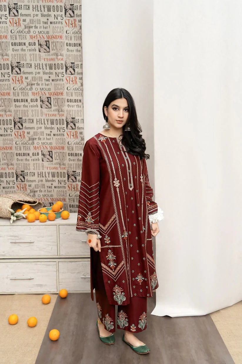 Dhanak 3PC Embroidered With Digital Printed Shawl-169