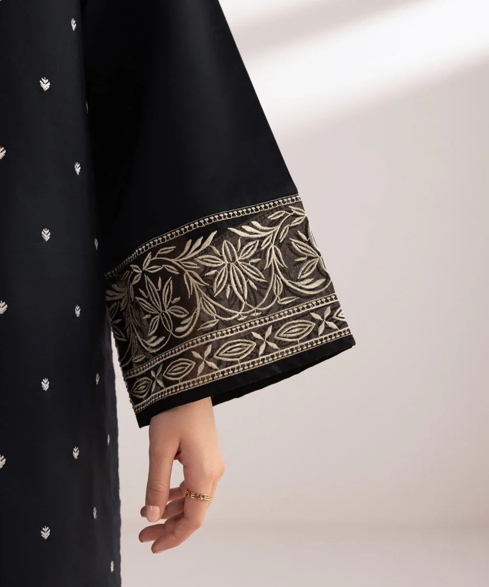 Dhanak-3PC Embroidered Shirt with Digital printed wool shawl - 3121