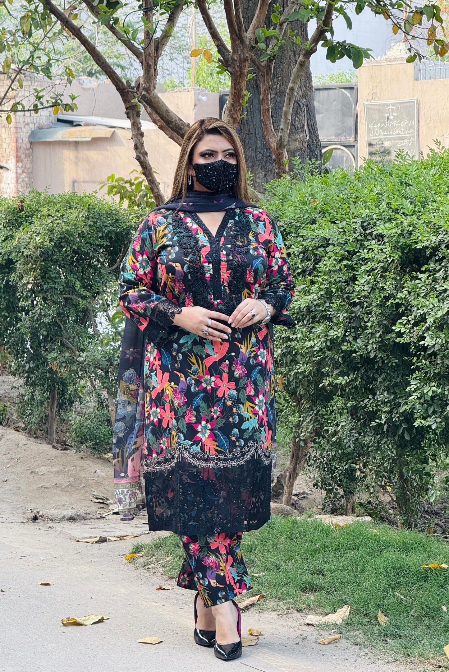 3PC KARANDI PRINTED SHIRT WITH KARANDI PRINTED DUAPTTA AND TROUSER -1707