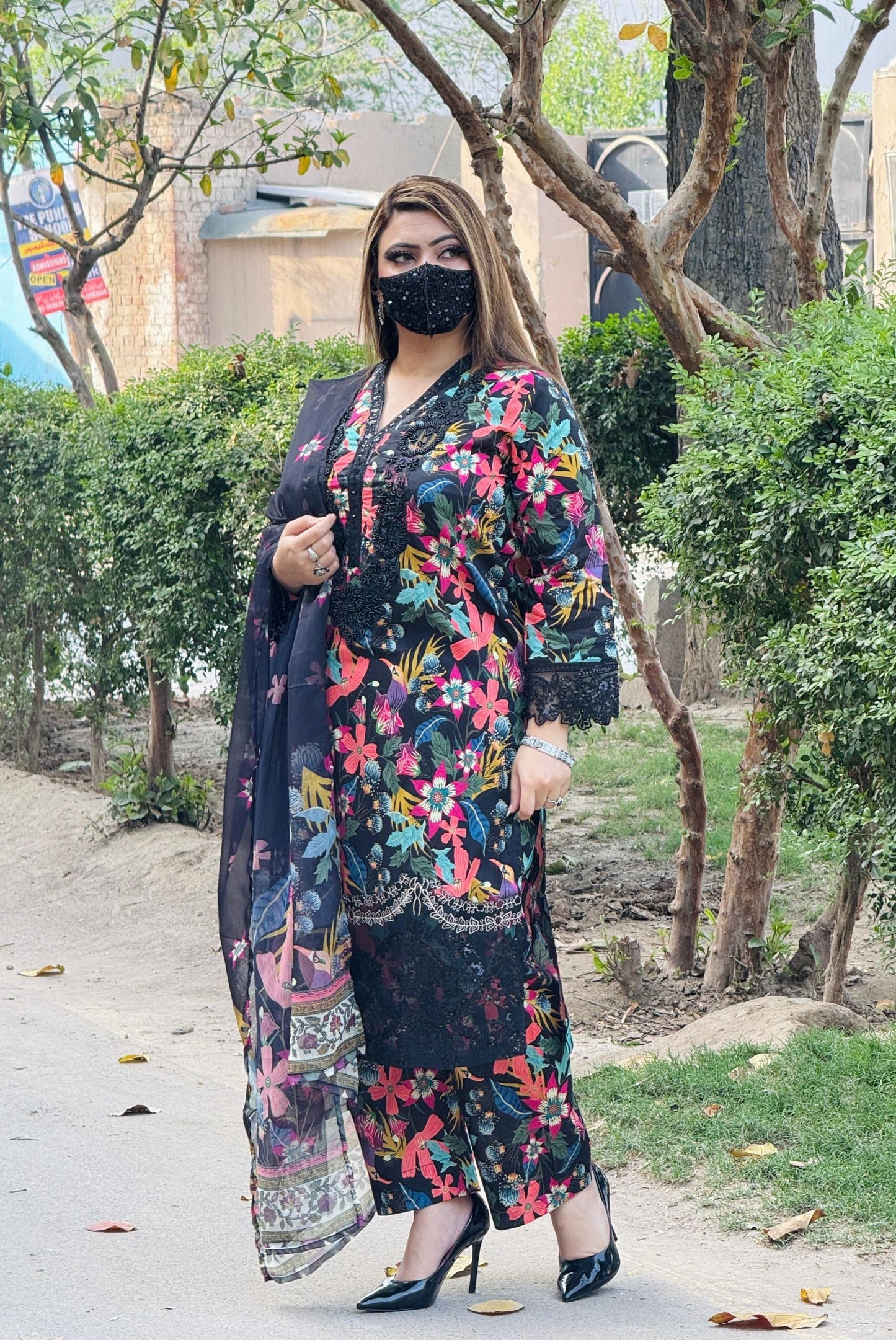 3PC KARANDI PRINTED SHIRT WITH KARANDI PRINTED DUAPTTA AND TROUSER -1707