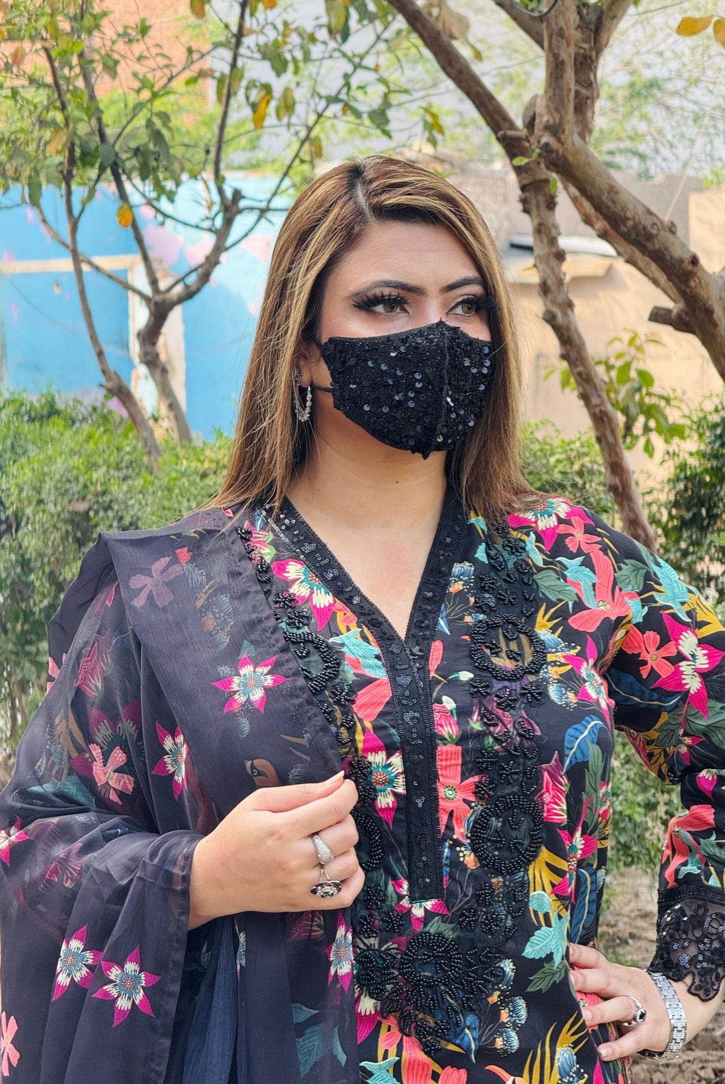 3PC KARANDI PRINTED SHIRT WITH KARANDI PRINTED DUAPTTA AND TROUSER -1707