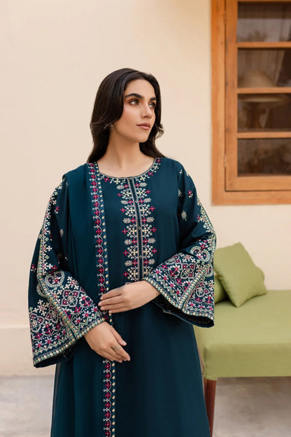 Dhanak-3PC Embroidered Shirt with Chiffon Embroidered Dupatta-3269