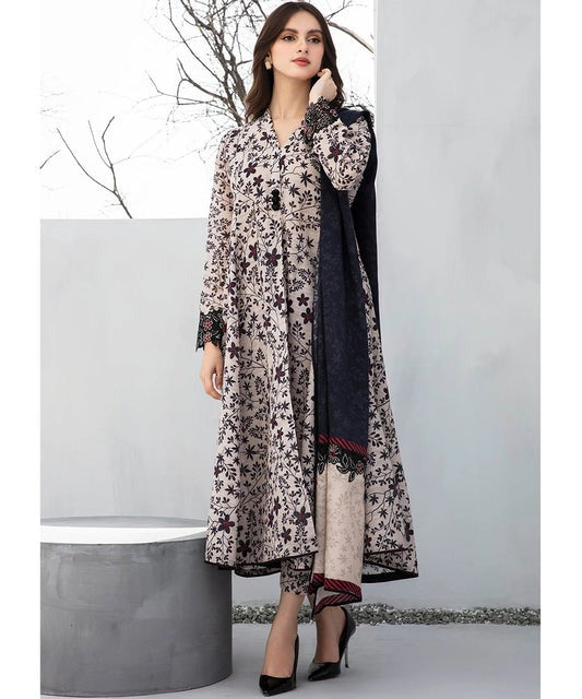 KARANDI 3PC PRINTED SHIRT WITH KARANDI PRINTED DUAPTTA AND TROUSER-802
