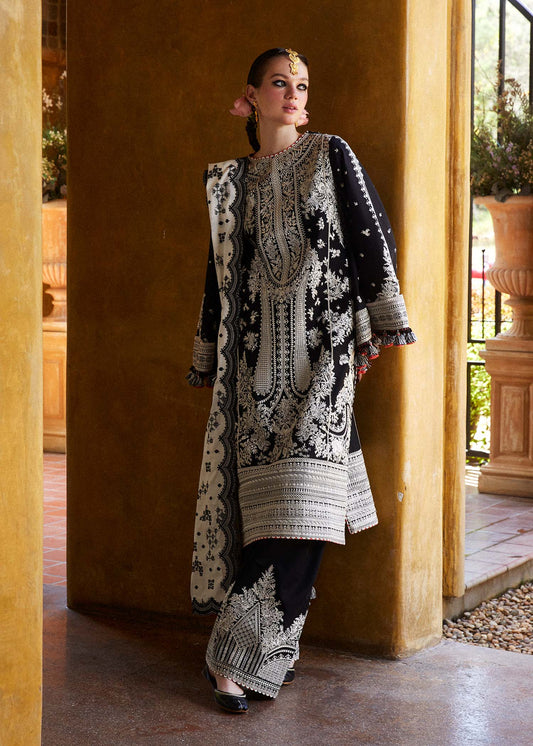 Lawn-3PC Embroidered Shirt with Organza Embroidered Dupatta-1372