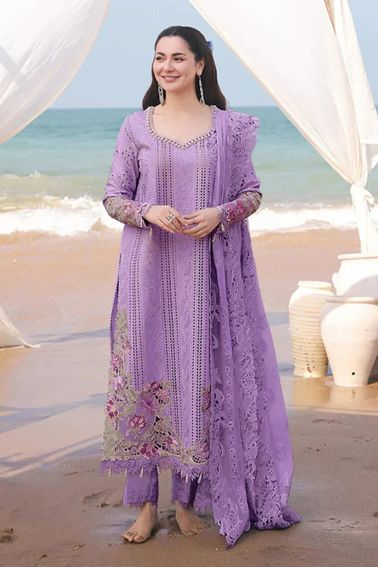 Dhanak -3PC Embroidered Shirt With Organza Embroidered Dupatta-3341