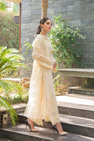 Dhanak-3PC Embroidered Shirt with Organza Embroidered Dupatta- 3170