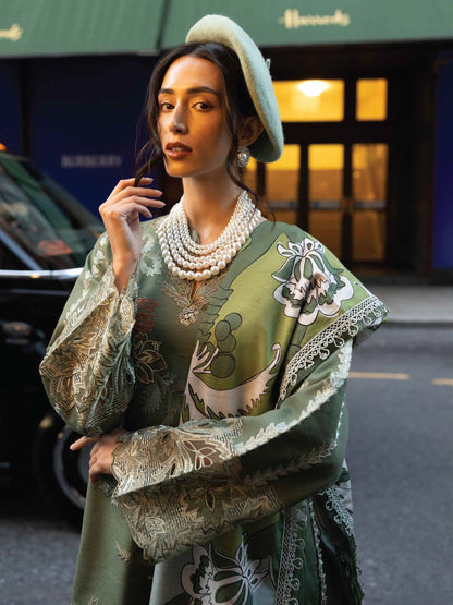 Dhanak 3PC Embroidered With Digital Printed Wool Shawl-103