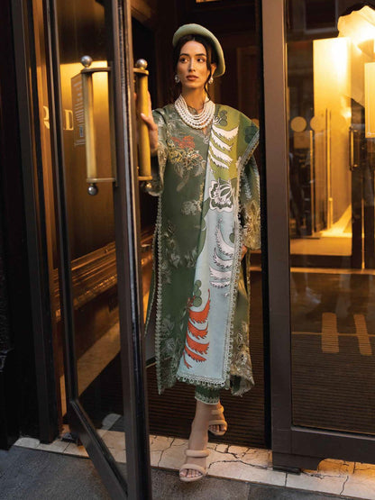 Dhanak 3PC Embroidered With Digital Printed Wool Shawl-103