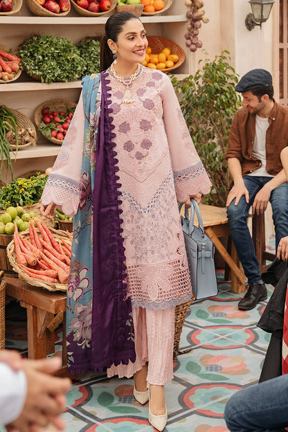 Dhanak-3PC Embroidered Shirt with Digital Printed Wool Shawl-3245