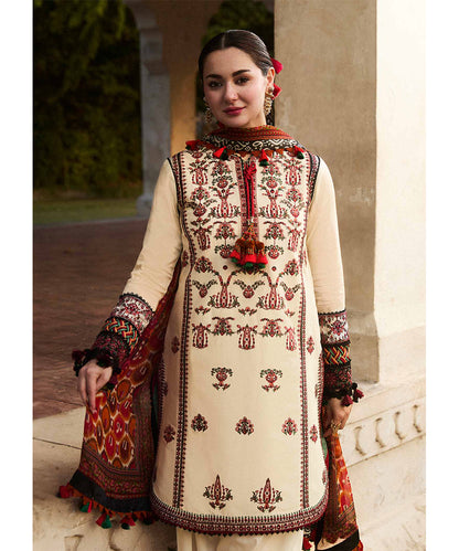 Luxury Dhanak 3PC Embroidered With Digital Printed Wool Shawl-177