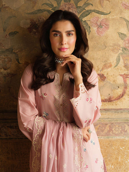 Lawn-3PC Embroidered Shirt with Chiffon Embroidered Dupatta-1414