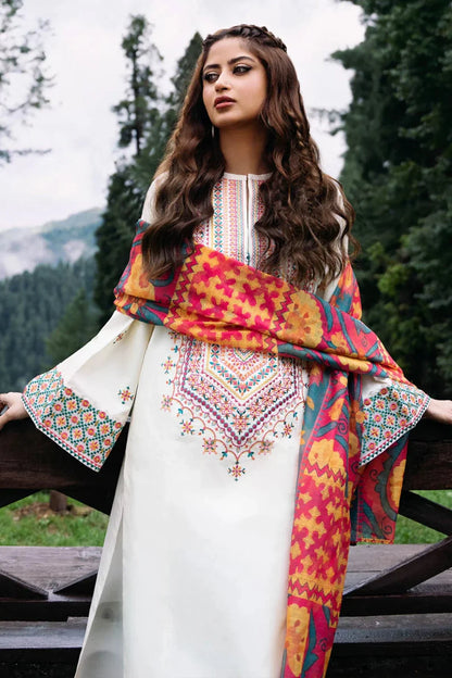 Lawn-3PC Embroidered Shirt with Digital Printed Jacquard Dupatta - 1355