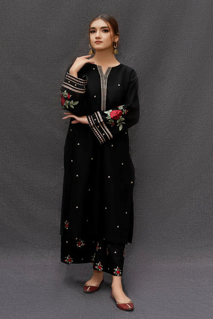 DHANAK 3PC EMBROIDERED SHIRT WITH DIGITAL PRINTED WOOL SHAWL-167