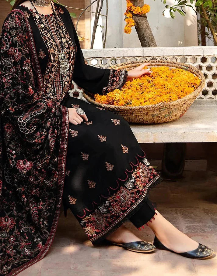 Dhanak 3PC Embroidered With Full Embroidered Shawl-1296