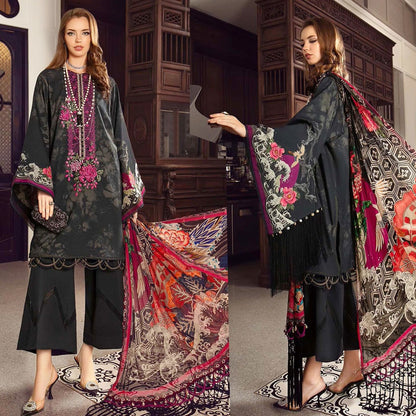 LAWN 3PC Printed Shirt With Printed Dupatta And Trouser-777