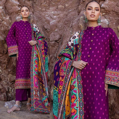 Zainab Chottani 3PC Dhanak Embroidered Shirt With Printed Dupatta-681