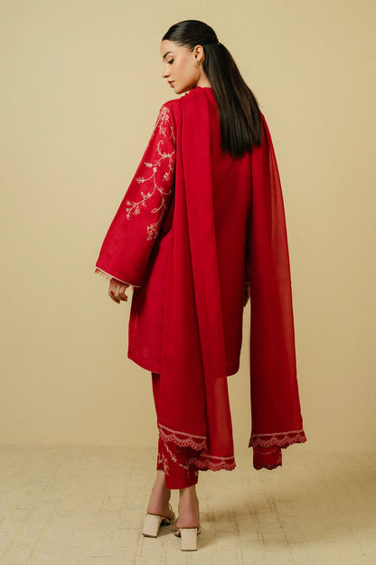 Embroidered 3PC  With Dhanak Embroidered Dupatta-175