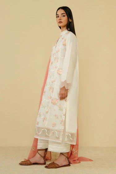 Embroidered 3PC  With Dhanak Embroidered Dupatta-203