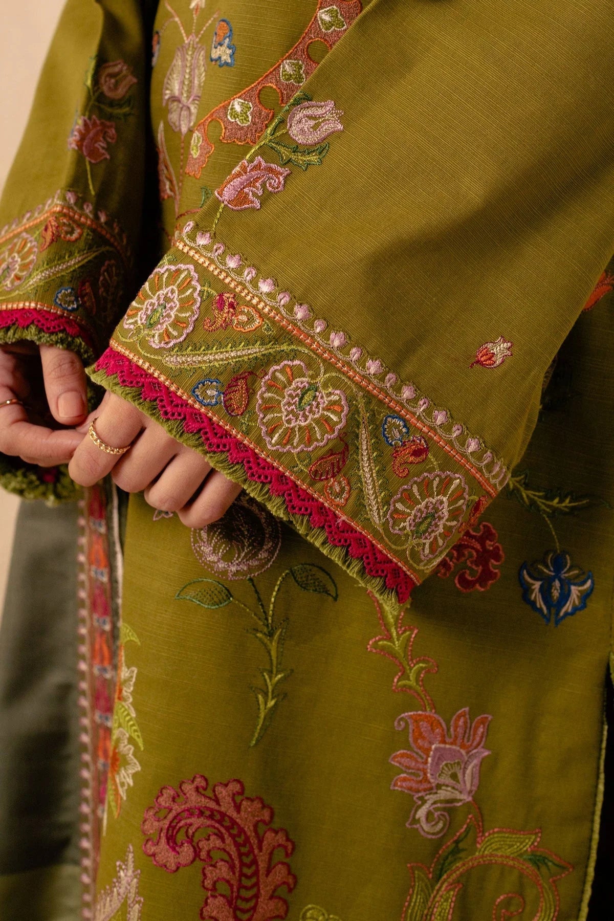 3PC Embroidered With Digital Printed Wool Shawl-198