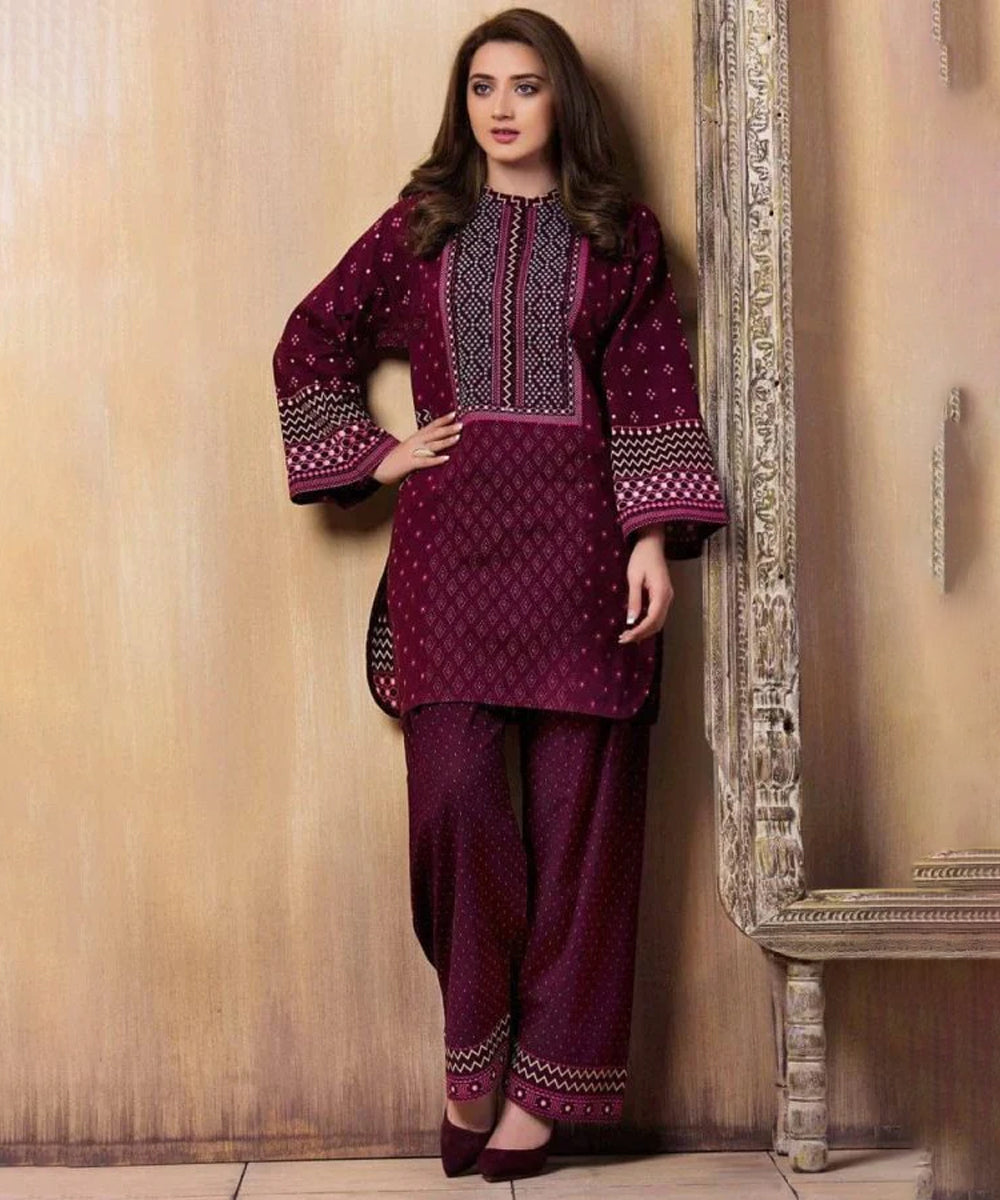 Linen-2pc Embroidered- 3418