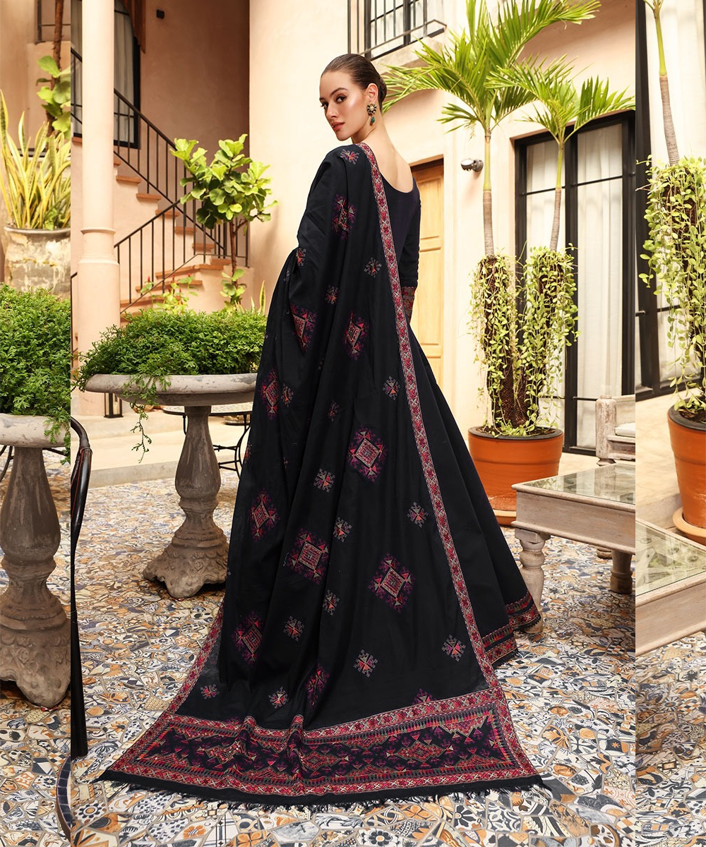 Dhanak 3PC Embroidered With Dhanak Shawl Embroidered-132