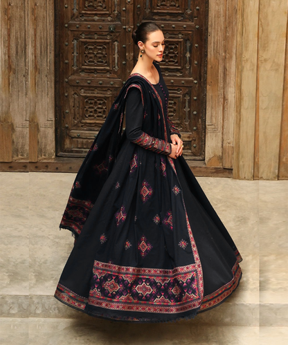 Dhanak 3PC Embroidered With Dhanak Shawl Embroidered-132