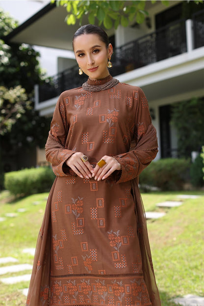 Dhanak 3PC Embroidered With Chiffon Embroidered Dupatta-243