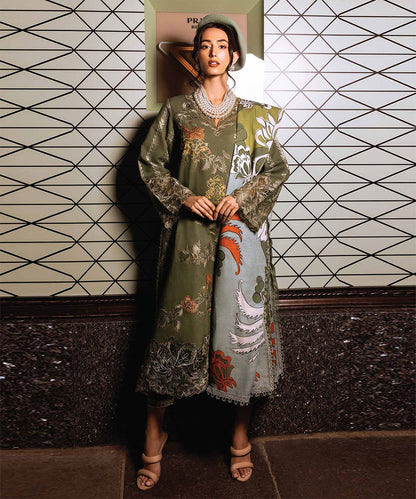 Dhanak 3PC Embroidered With Digital Printed Wool Shawl-103