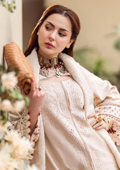 Lawn-3PC Embroidered Shirt with Organza Embroidered Dupatta-1357
