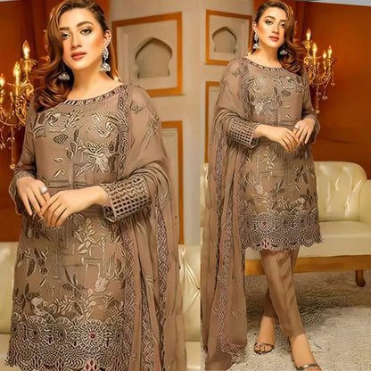 Lawn-3PC Embroidered with Chiffon Embroidered Dupatta-1033