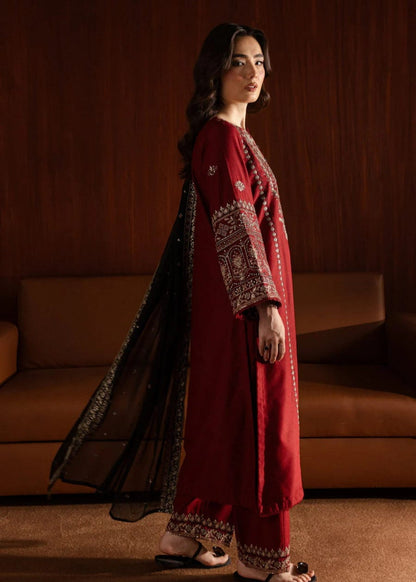 Dhanak -3PC Embroidered Shirt With Organza Sequence Embroidered Dupatta-3351