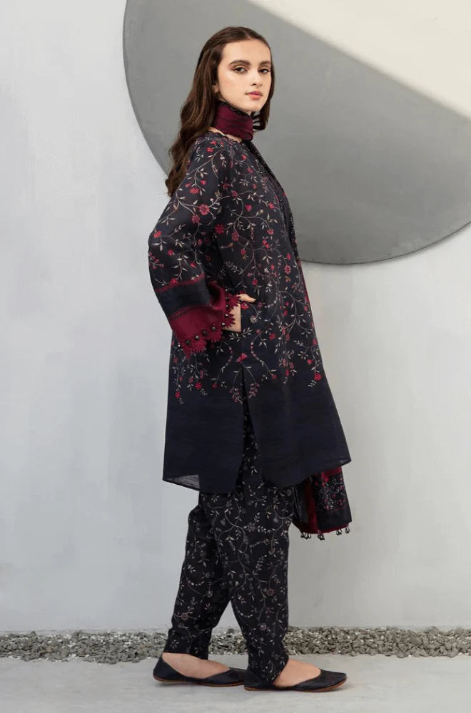 KARANDI 3PC  PRINTED SHIRT WITH KARANDI PRINTED DUAPTTA AND TROUSER-812