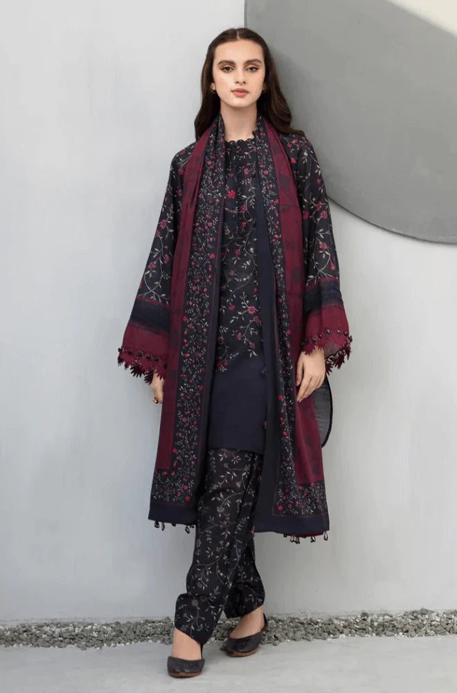 KARANDI 3PC  PRINTED SHIRT WITH KARANDI PRINTED DUAPTTA AND TROUSER-812