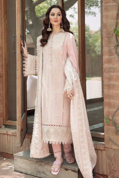 Lawn-3PC Embroidered Shirt with Organza Embroidered Dupatta-1382