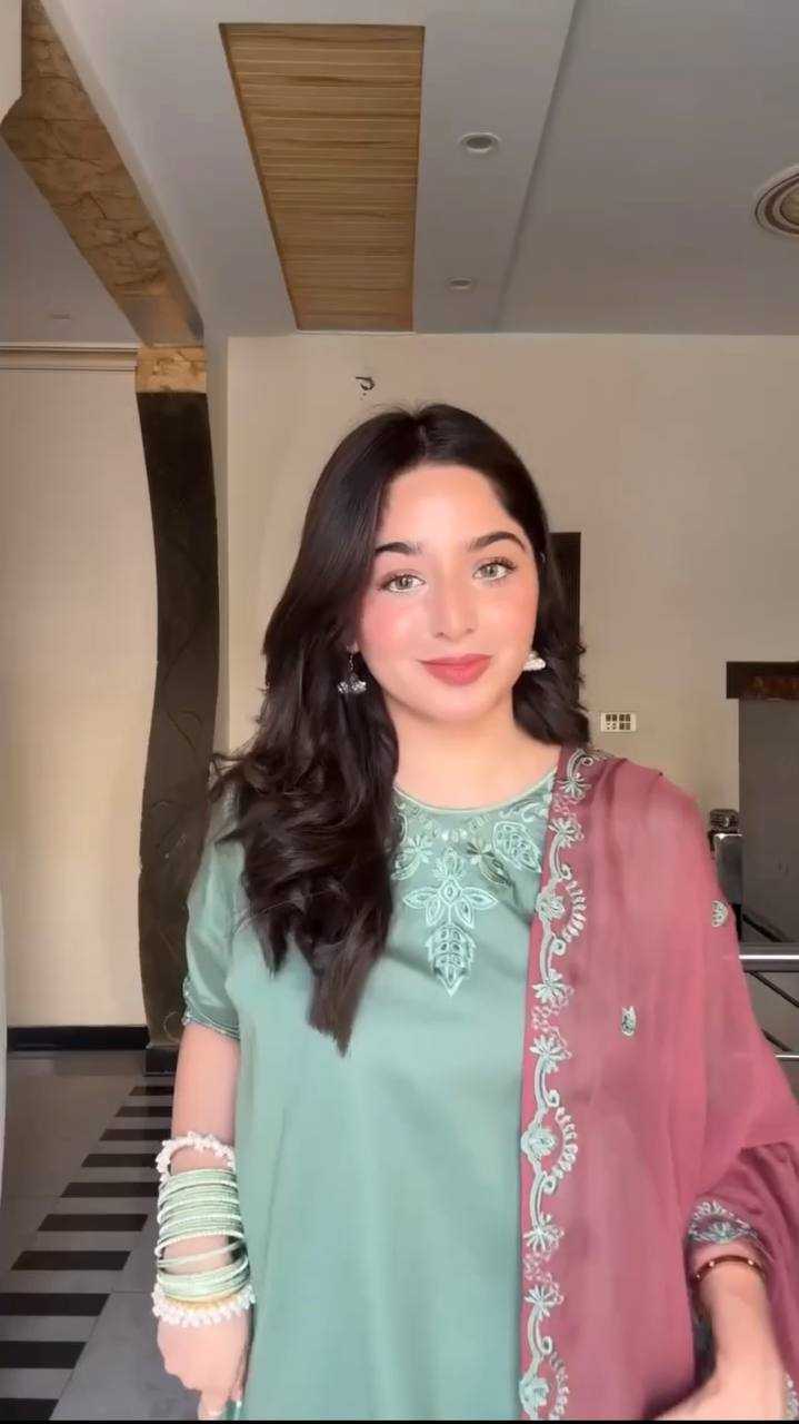 Dhanak-3PC Embroidered Shirt with Chiffon Embroidered Dupatta-3452